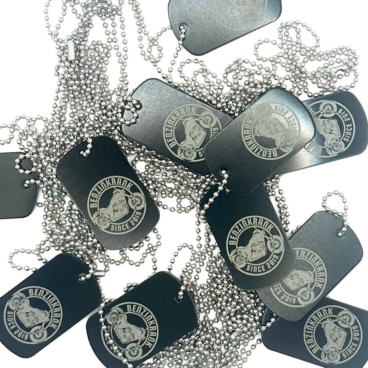 Benzinkrank Dogtag - Metall mattschwarz